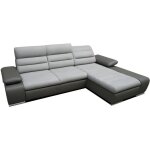 Vente - unique - canapé d'angle convertible en tissu et simili mirabeau - bicolore gris / anthracite ... Vente - unique - canapé d'angle convertible en tissu et simili mirabeau - bicolore gris / anthracite ...