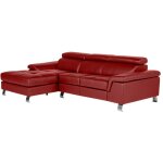 Vente - unique - canap d'angle cuir mishima - rouge - angle gauche