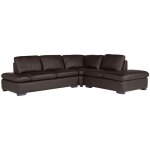 Vente - unique - canap� d'angle en cuir onyx ii - marron - angle droit