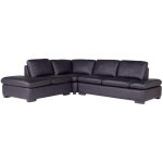 Vente - unique - canap d'angle en cuir onyx ii - noir - angle gauche