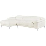 Vente - unique - canap d'angle en cuir solange - blanc - angle gauche