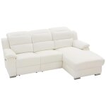 Canap d'angle droit relax lectrique en cuir blanc arena iii