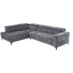 Vente - unique - canap� d'angle gauche relax avec assise coulissante �lectrique en tissu anthracite moniso ...