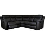 Vente - unique - canapé d'angle relax cuir evasion - noir Vente - unique - canapé d'angle relax cuir evasion - noir