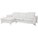 Vente - unique - canap d'angle relax lectrique en cuir de buffle lismore - ivoire - angle gauche