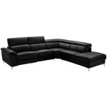 Vente - unique - canap d'angle relax lectrique en cuir sitia - noir - angle droit