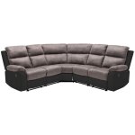 Vente - unique - canap d'angle relax gris et noir en microfibre et simili tolzano