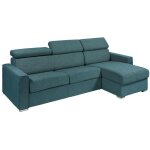 Vente - unique - canapé d'angle réversible convertible express en tissu bleu - couchage 140 cm - matelas ... Vente - unique - canapé d'angle réversible convertible express en tissu bleu - couchage 140 cm - matelas ...