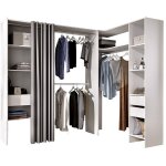 Vente - unique - dressing d'angle extensible gontran - l164 / 214 cm - blanc et gris