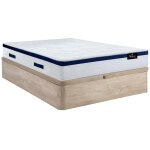Vente - unique - ensemble 160 x 200 cm sommier coffre naturel clair + matelas hybride ressorts ensach�s ...