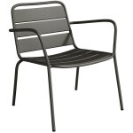 Vente - unique - fauteuil bas de jardin empilable en m�tal - gris anthracite - mirmande de mylia