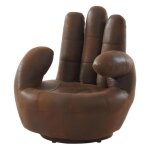 Vente - unique - fauteuil main pivotant catchy en microfibre vieillie
