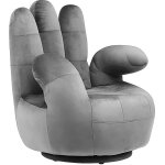 Vente - unique - fauteuil main pivotant catchy en velours - anthracite