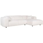 Vente - unique - grand canap� d'angle droit en tissu bouclette blanc pogni de maison c�phy