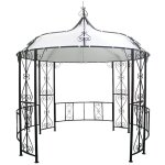 Vente - unique - kiosque de jardin en m�tal fa�on fer forg� d300 x h305 cm - noir - tilcara