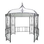 Vente - unique - kiosque de jardin en mtal faon fer forg d300 x h305 cm - noir - tilcara