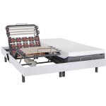 Vente - unique - lit �lectrique de relaxation lattes et plots + matelas m�moire de forme - 2 x 80 x 200 ...