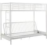 Vente - unique - lit mezzanine 90 x 190 cm - avec banquette convertible - m�tal - blanc - modulo v