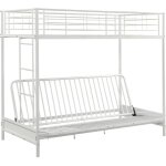 Vente - unique - lit mezzanine 90 x 190 cm - avec banquette convertible - mtal - blanc - modulo v