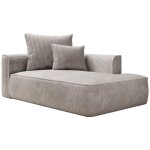 Vente - unique - mridienne droite en velours ctel beige pineta