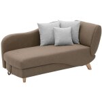 Vente - unique - m�ridienne gauche convertible en tissu marron avec coffre de rangement penelope