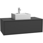 Vente - unique - meuble de salle de bain suspendu gris anthracite avec simple vasque carre - 94 cm - ...