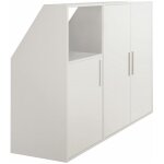 Vente - unique - meuble sous pente 3 portes et 1 niche - blanc - adezio