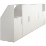 Vente - unique - meuble sous pente 6 portes et 2 niches - blanc - adezio