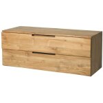 Meuble sous vasque suspendu en teck clair - 2 tiroirs - 115 cm - bimbing