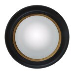 Miroir sorcire en bois de paulownia - d. 66 cm - noir et dor effet laiton - franklin