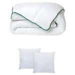 Pack couette temp�r�e 220 x 240 + 2 oreillers 60 x 60 cm - anti - acariens naturel greencare - azylia ...