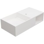 Vente - unique - plan vasque suspendu en solid surface avec niche - blanc - l80 x l40 x h20 cm - goyoko ...