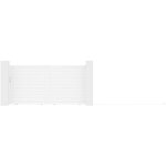 Vente - unique - portail coulissant aluminium plein l374 x h180 cm blanc - nazario