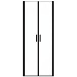 Vente - unique - porte de douche battante - 70 x 195 cm - noir mat - verre tremp� - sarasota