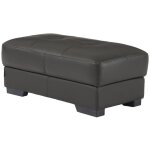 Pouf en cuir metropolitan ii - noir