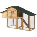 Poulailler en bois avec enclos - 4 poules - l. 173 x p. 64 x h. 108 cm - naturel - levas Poulailler en bois avec enclos - 4 poules - l. 173 x p. 64 x h. 108 cm - naturel - levas