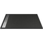 Vente - unique - receveur extra - plat � poser ou � encastrer d�coupable en r�sine smc - noir - 120 x ...