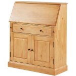 Vente - unique - secr�taire en pin et mdf - coloris : naturel clair - cleore