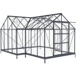 Serre de jardin orangerie en verre tremp� 15, 5 m� - anthracite - narcisse
