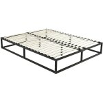 Vente - unique - sommier cadre � lattes en m�tal 140 x 190 cm - 2 x 19 lattes - noir - rammus de ysm�e ...