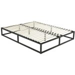 Vente - unique - sommier cadre � lattes en m�tal 160 x 200 cm - 2 x 19 lattes - noir - rammus de ysm�e ...