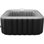 Spa gonflable carr� 4 places - l154 x p154 x h65 cm - 120 buses d'air - noir et gris - b - cosy ii