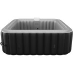 Spa gonflable carr� 6 places - l185 x p185 x h65 cm - 140 buses d'air - noir et gris - b - cosy ii