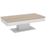 Vente - unique - table basse astulia - avec rangements - blanc - plateau effet chne