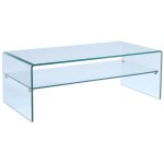 Vente - unique - table basse stileos - double plateau - verre tremp�