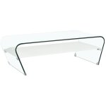 Vente - unique - table basse - verre tremp� - tablette blanche laqu�e - kelly