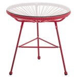 Vente - unique - table de jardin en fils de résine tressés - terracotta - alios iii de mylia Vente - unique - table de jardin en fils de résine tressés - terracotta - alios iii de mylia