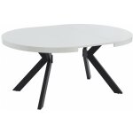 Vente - unique - table � manger extensible 4 � 8 personnes en mdf et acier - blanc laqu� et noir - komoni ...