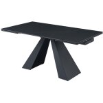 Vente - unique - table � manger extensible 6 � 10 personnes en verre tremp�, c�ramique et m�tal - effet ...