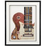 Vente - unique - tableau collage guitare effet 3d hero avec cadre noir - 50 x 70 cm - multicolore Vente - unique - tableau collage guitare effet 3d hero avec cadre noir - 50 x 70 cm - multicolore